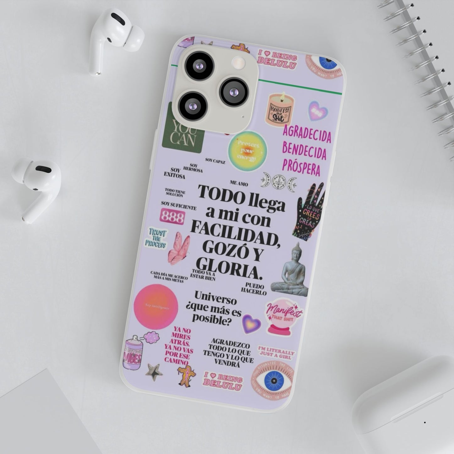 Positive Affirmation Flexi Cases for iPhone, Inspirational Phone Cover, Motivational Case, Gift for Her, Trendy Phone Protector