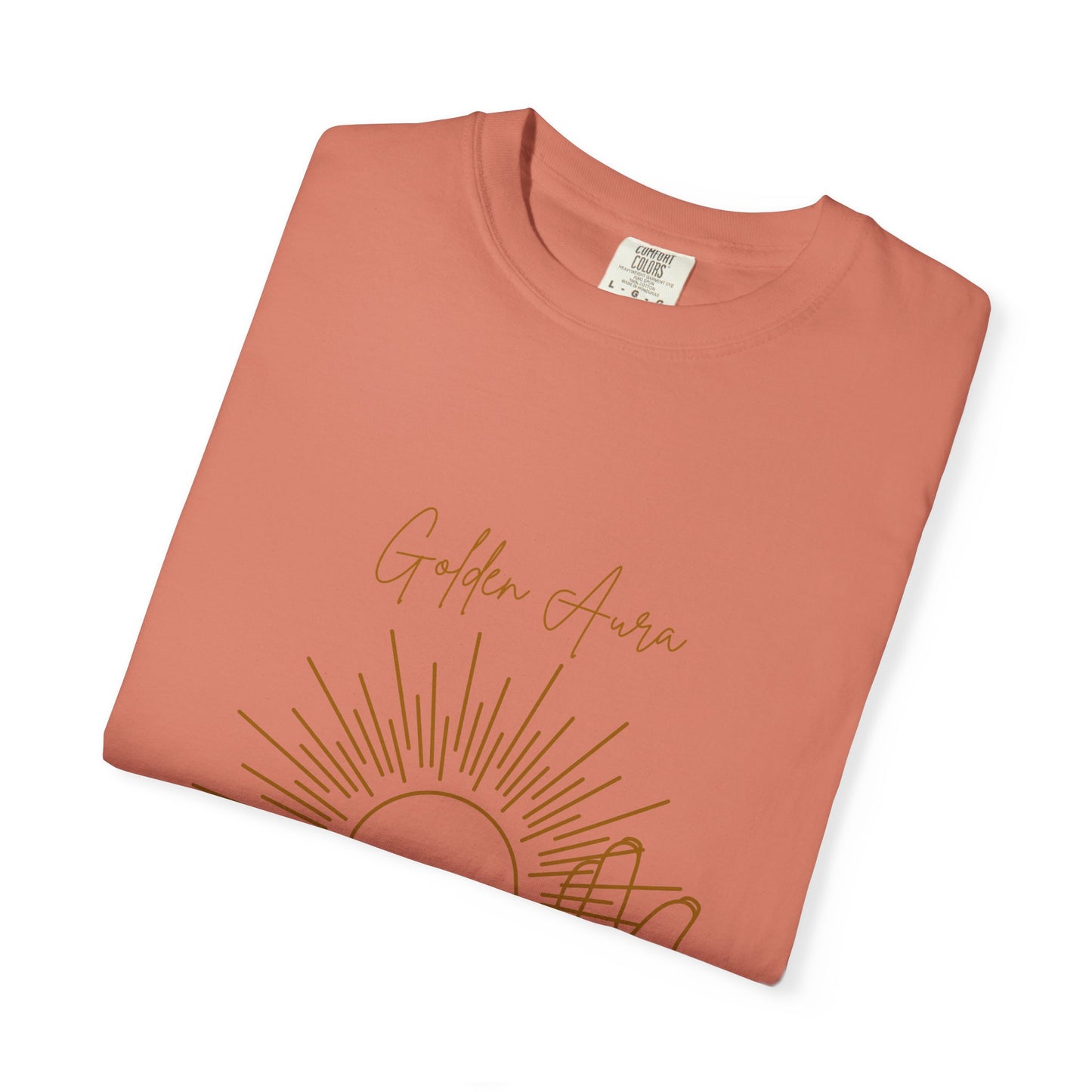 Golden Aura Unisex Garment-Dyed T-shirt - Bohemian Vibes for Mindfulness & Self-Care