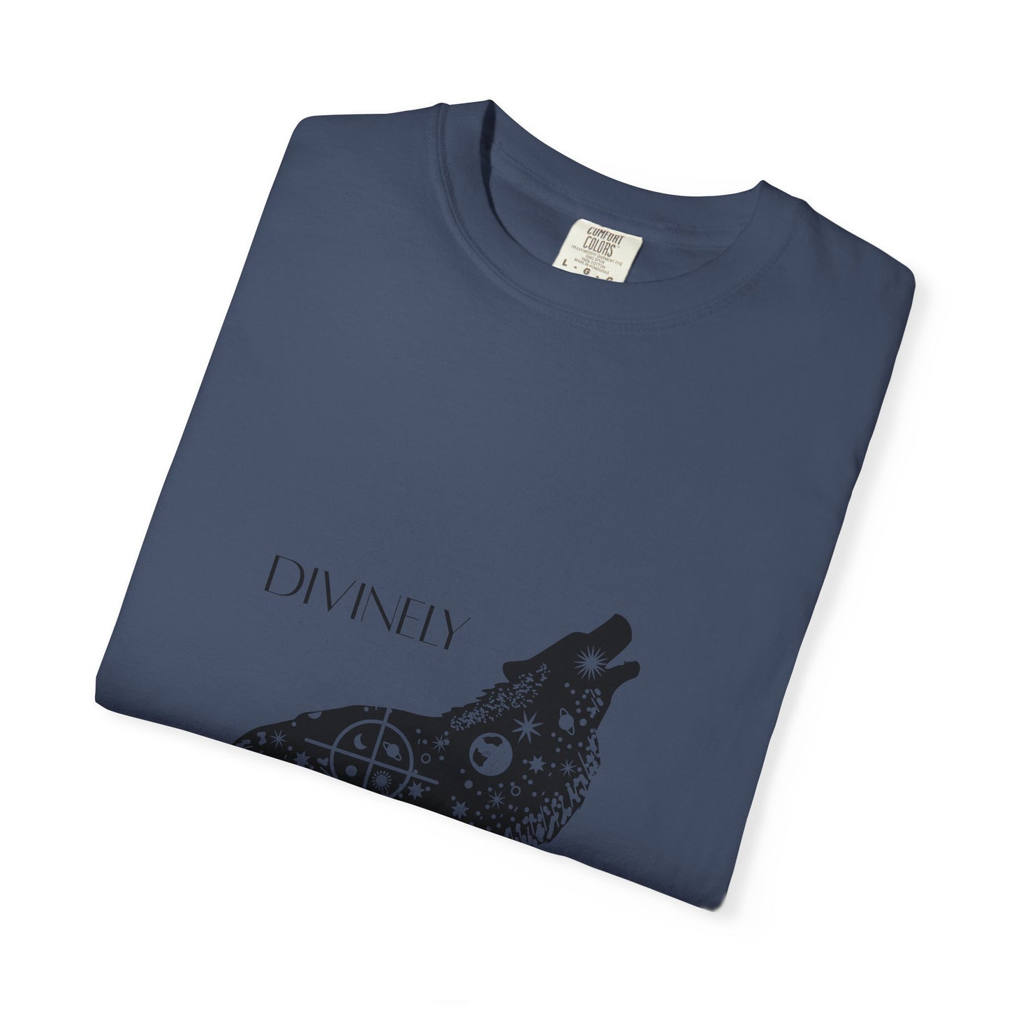 Divinely Guided Wolf T-Shirt - Unisex Garment-Dyed Tee for Spiritual Seekers
