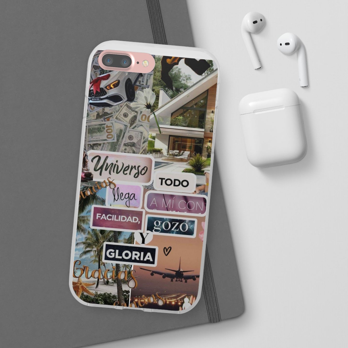 Vibrant Flexi Phone Case with Inspirational Quotes, Bohemian Style, Perfect Gift for Friends, Travelers, Birthdays, Everyday Use