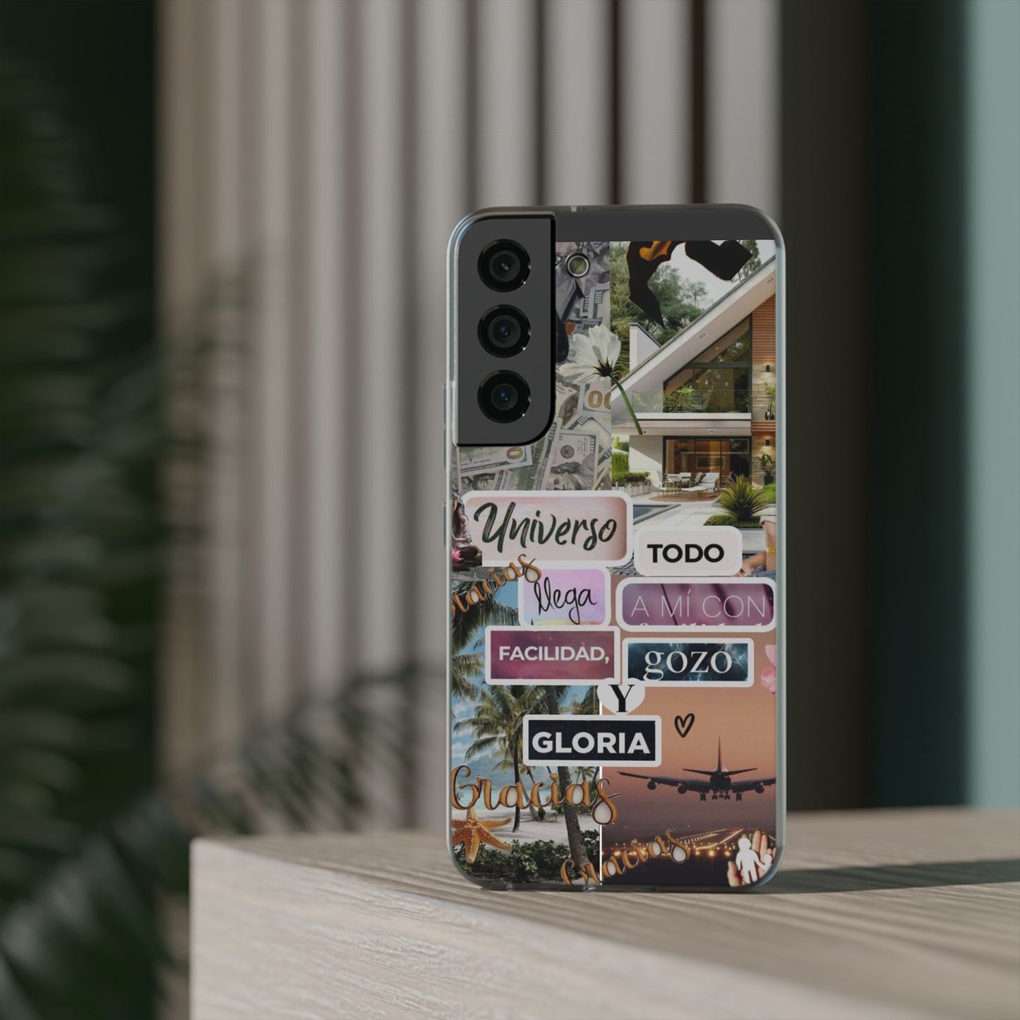 Vibrant Flexi Phone Case with Inspirational Quotes, Bohemian Style, Perfect Gift for Friends, Travelers, Birthdays, Everyday Use