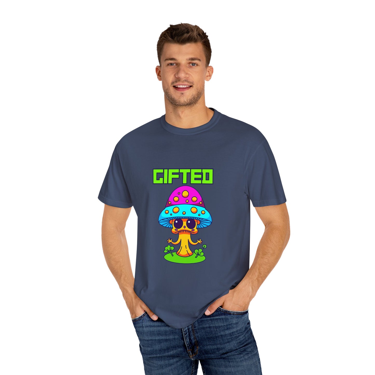 Gifted Mushroom T-Shirt - Colorful Unisex Garment-Dyed Tee