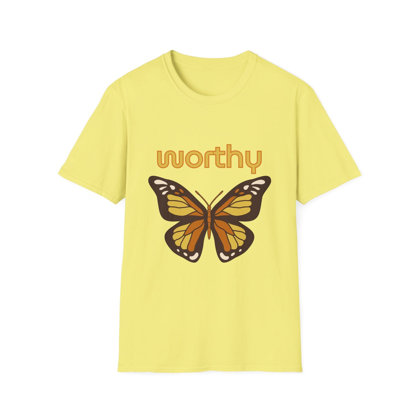 Worthy Butterfly Unisex Softstyle T-Shirt - Positive Vibes Apparel