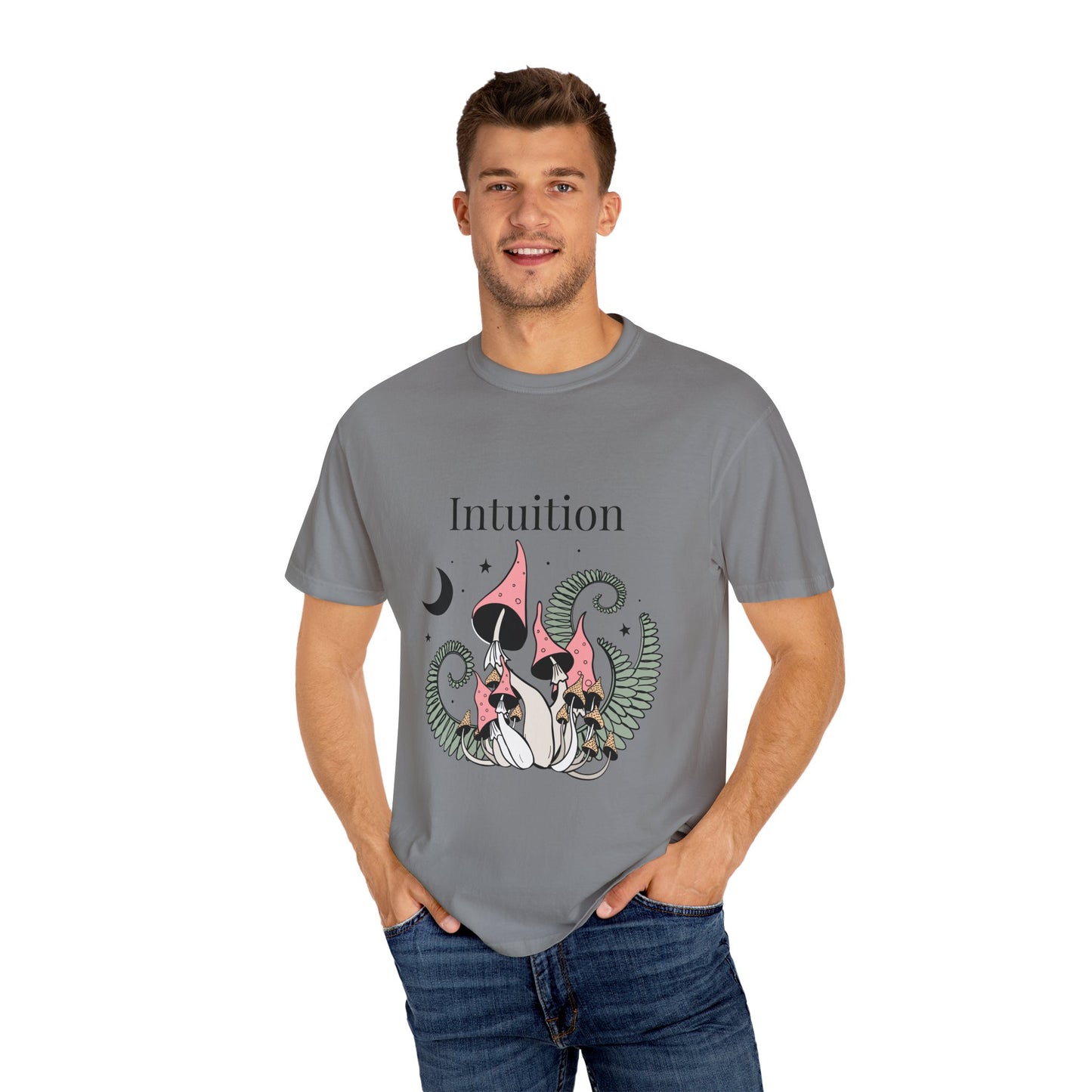 Intuition Unisex Garment-Dyed T-Shirt - Whimsical Nature Design