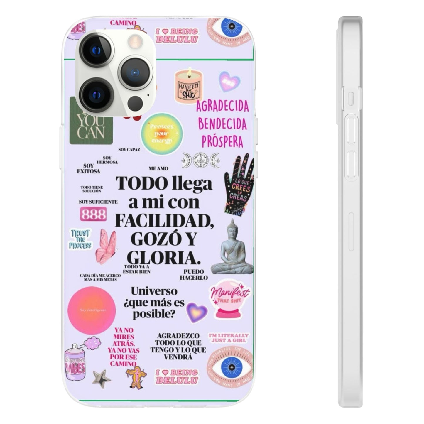 Positive Affirmation Flexi Cases for iPhone, Inspirational Phone Cover, Motivational Case, Gift for Her, Trendy Phone Protector