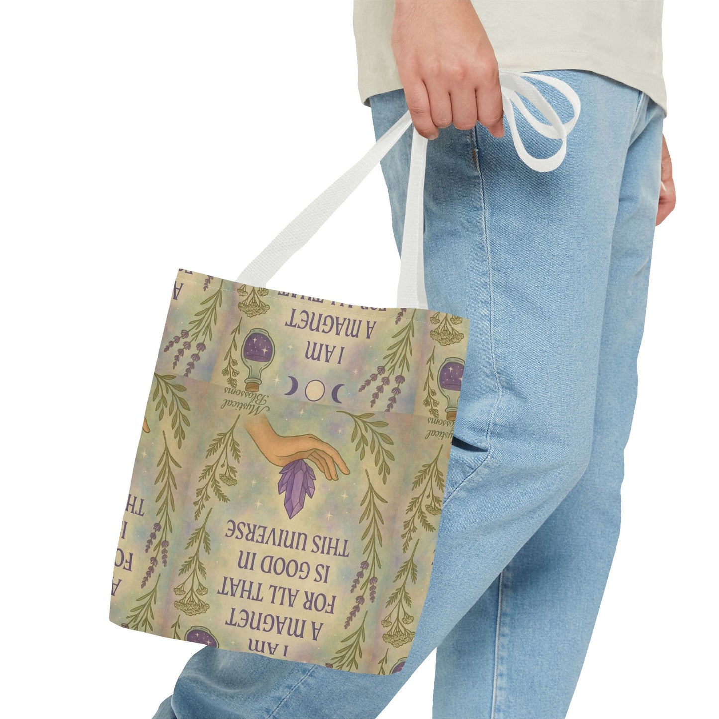 Magical Tote Bag | Affirmation Tote, Crystal Lover Gift, Eco-Friendly Bag, Inspirational Affirmations, Unique Shopping Bag