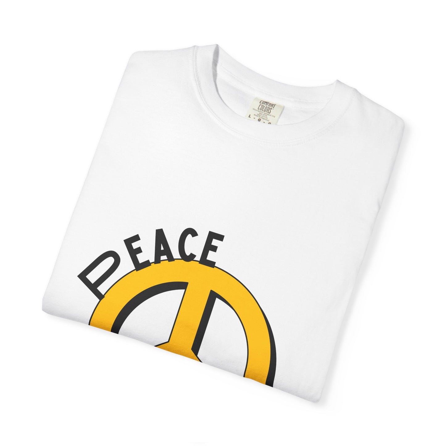 Peace Graphic Unisex T-Shirt - Garment-Dyed White Tee for Casual Vibes