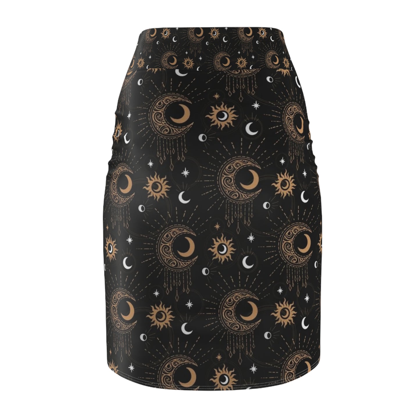 Celestial Print Women's Pencil Skirt - Boho Chic Fashion, Astrology Lover Gift, Moon and Sun Design, Party and Casual Wear, Unique [...]