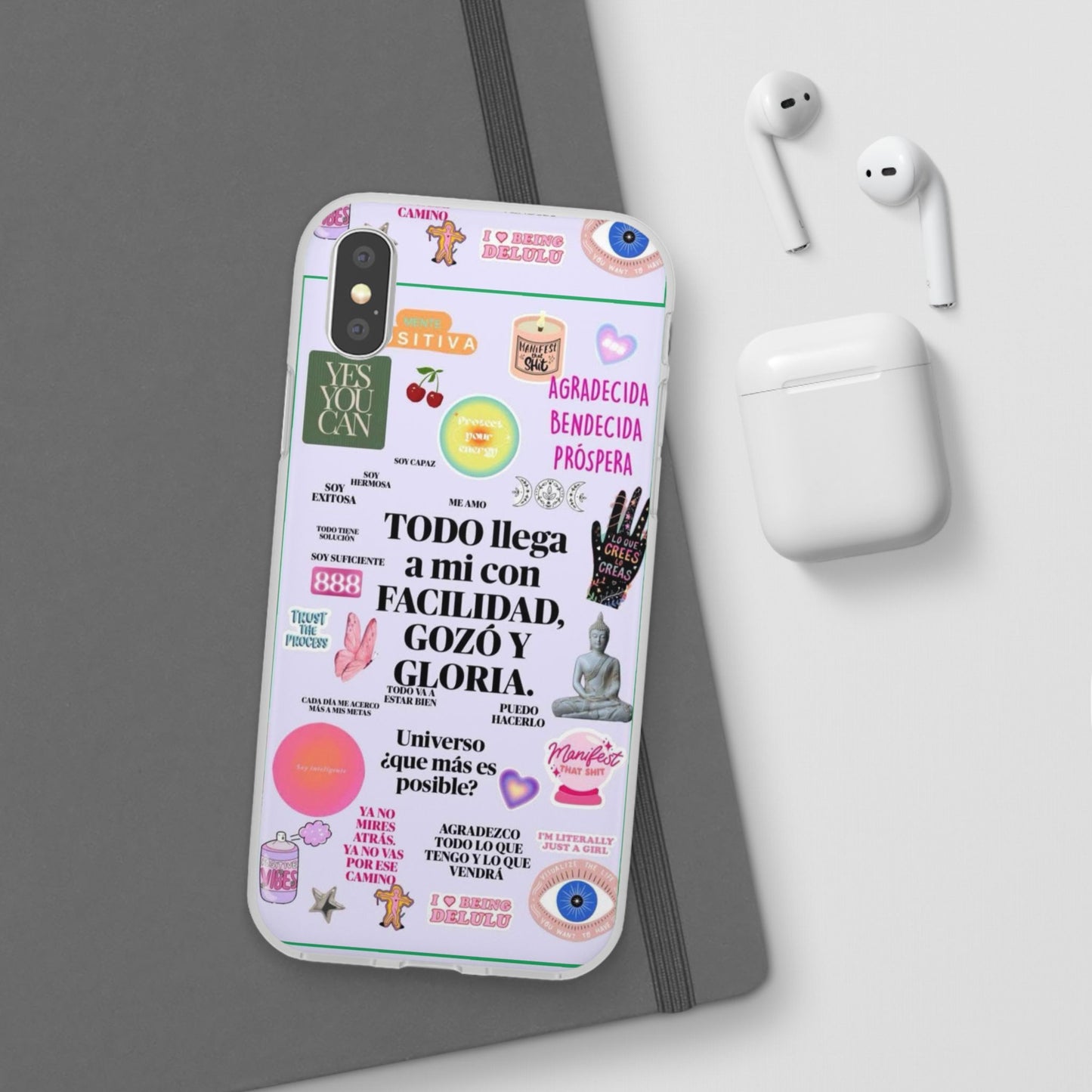 Positive Affirmation Flexi Cases for iPhone, Inspirational Phone Cover, Motivational Case, Gift for Her, Trendy Phone Protector