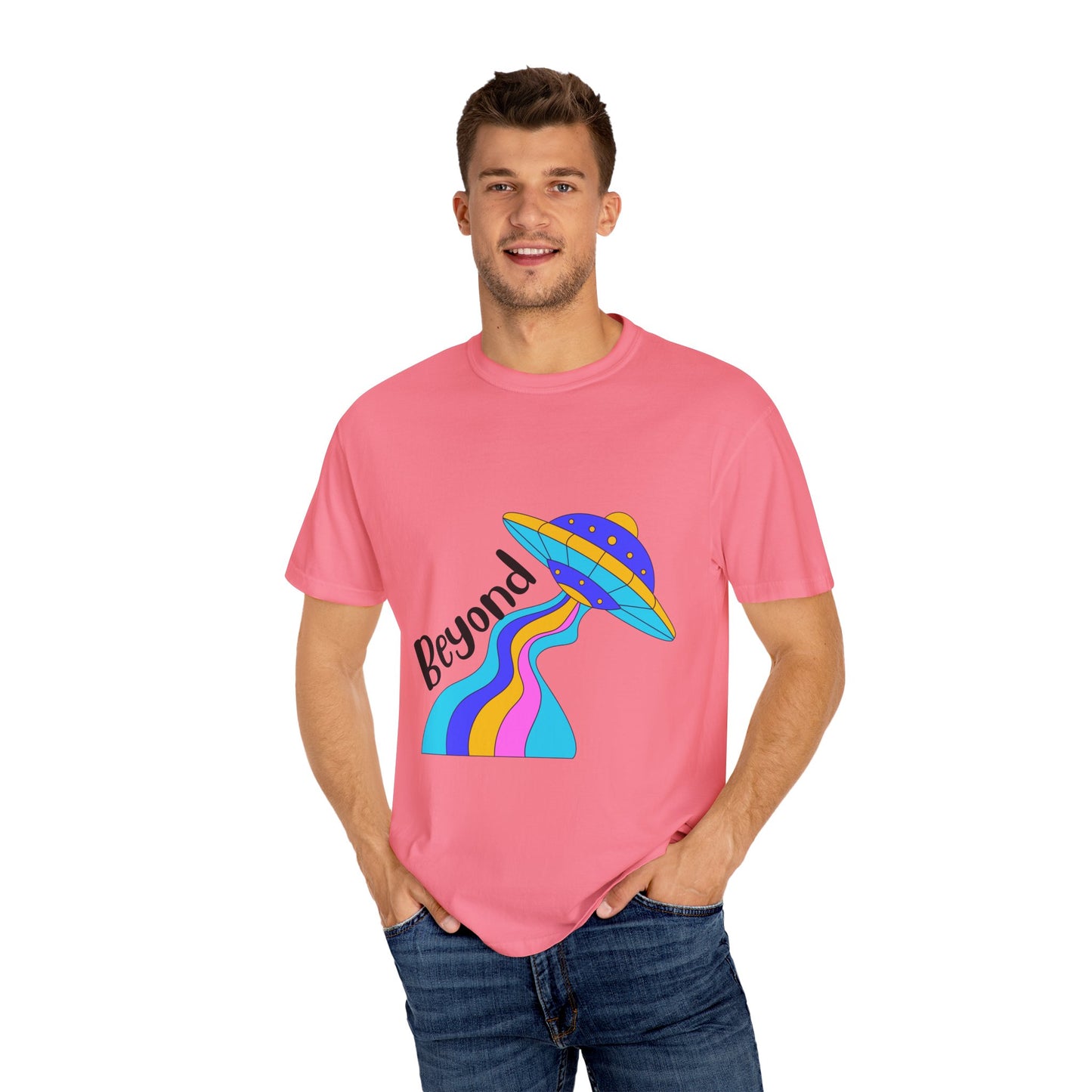 Unisex Beyond Graphic T-Shirt - Vibrant Space-Inspired Design