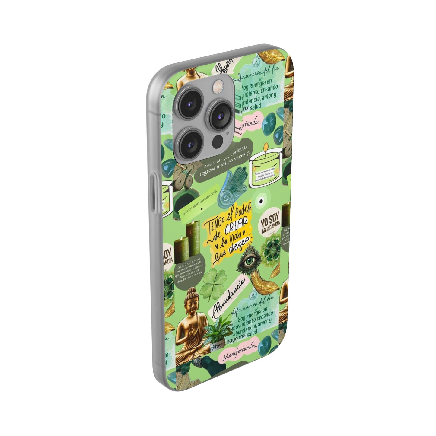 Vibrant Flexi Cases for Abundance Mindset | Phone Protection, Gift for Motivational Quotes, Spiritual Decor, Positive Vibes