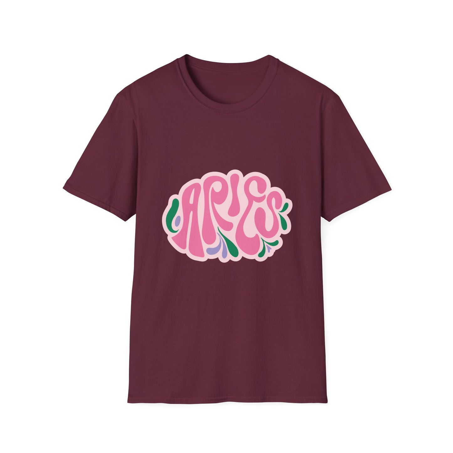 Aries Retro Graphic T-Shirt - Unisex Softstyle Tee, Astrology Gift