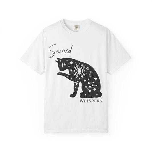 Sacred Whispers Cat T-Shirt | Unisex Garment-Dyed Tee