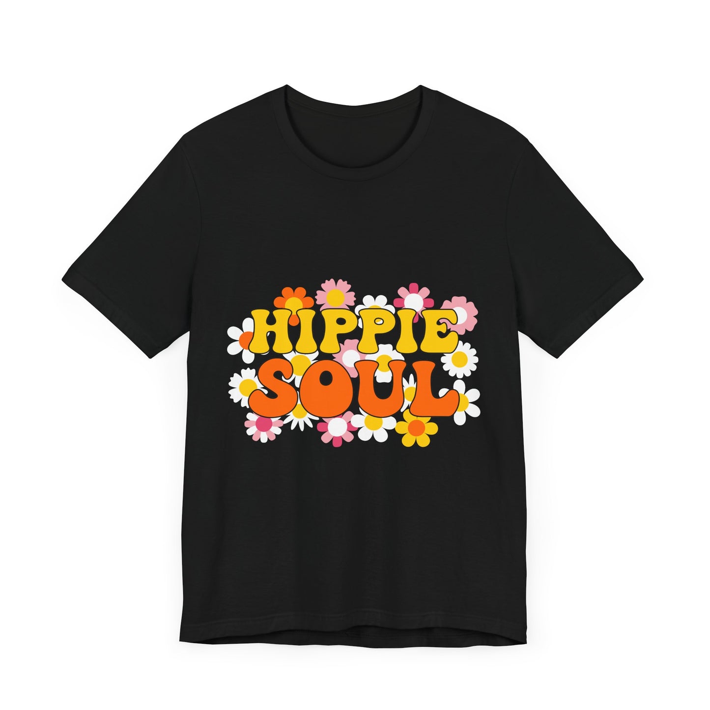 Hippie Soul Unisex Tee - Retro Floral Graphic T-Shirt for Free Spirits