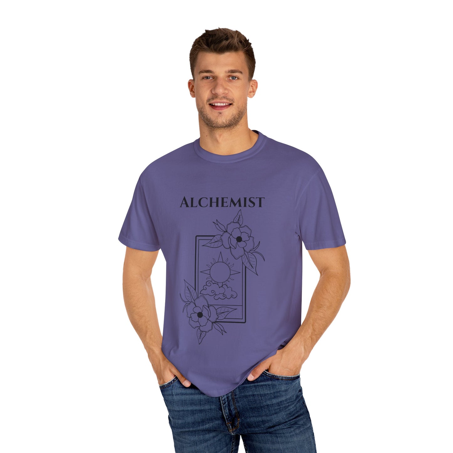 Alchemy Floral T-Shirt - Unisex Garment-Dyed Tee for Creative Spirits