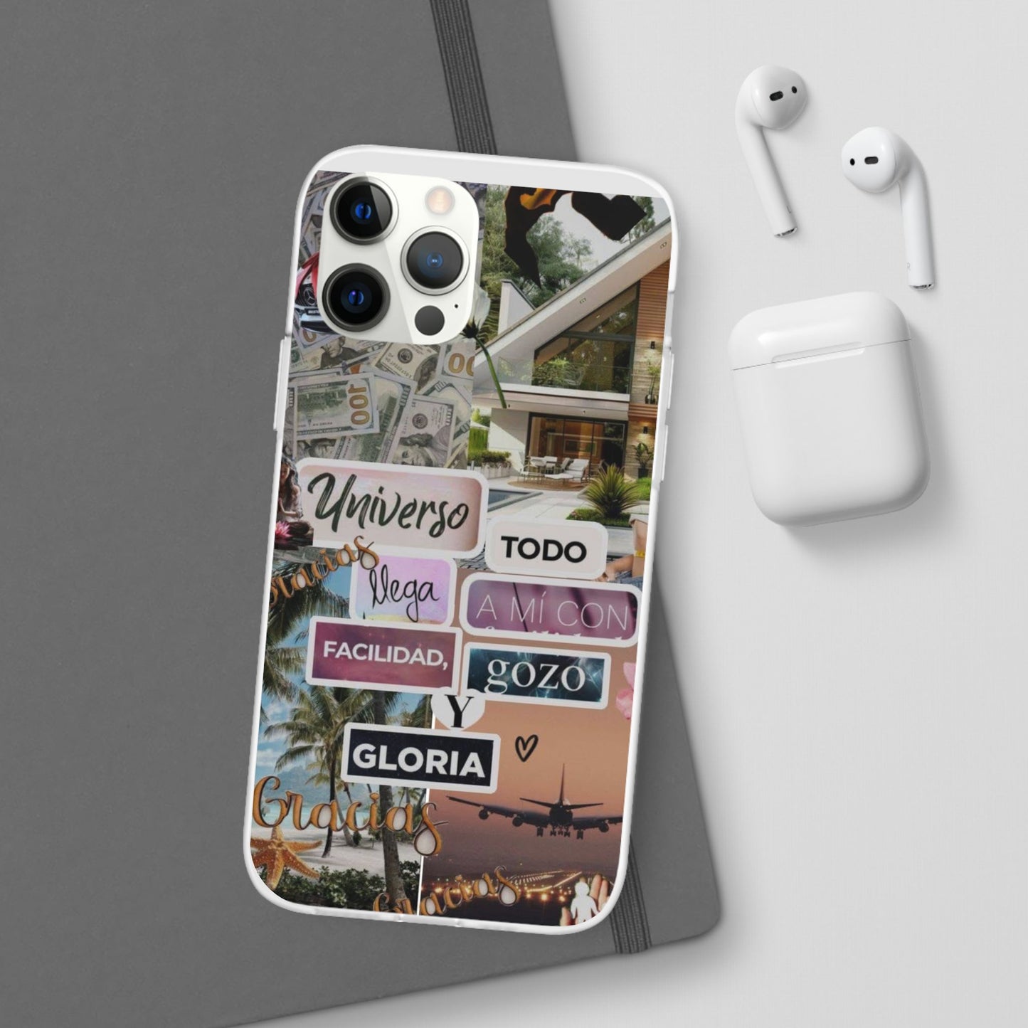 Vibrant Flexi Phone Case with Inspirational Quotes, Bohemian Style, Perfect Gift for Friends, Travelers, Birthdays, Everyday Use