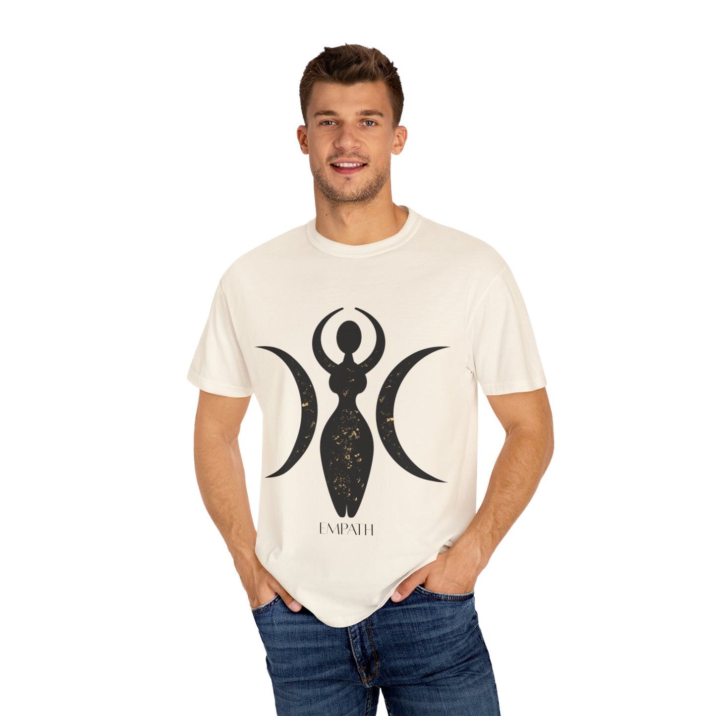 Empowered Goddess Unisex Garment-Dyed T-Shirt | Celestial Design | Perfect for Self-Care and Spiritual Celebrations