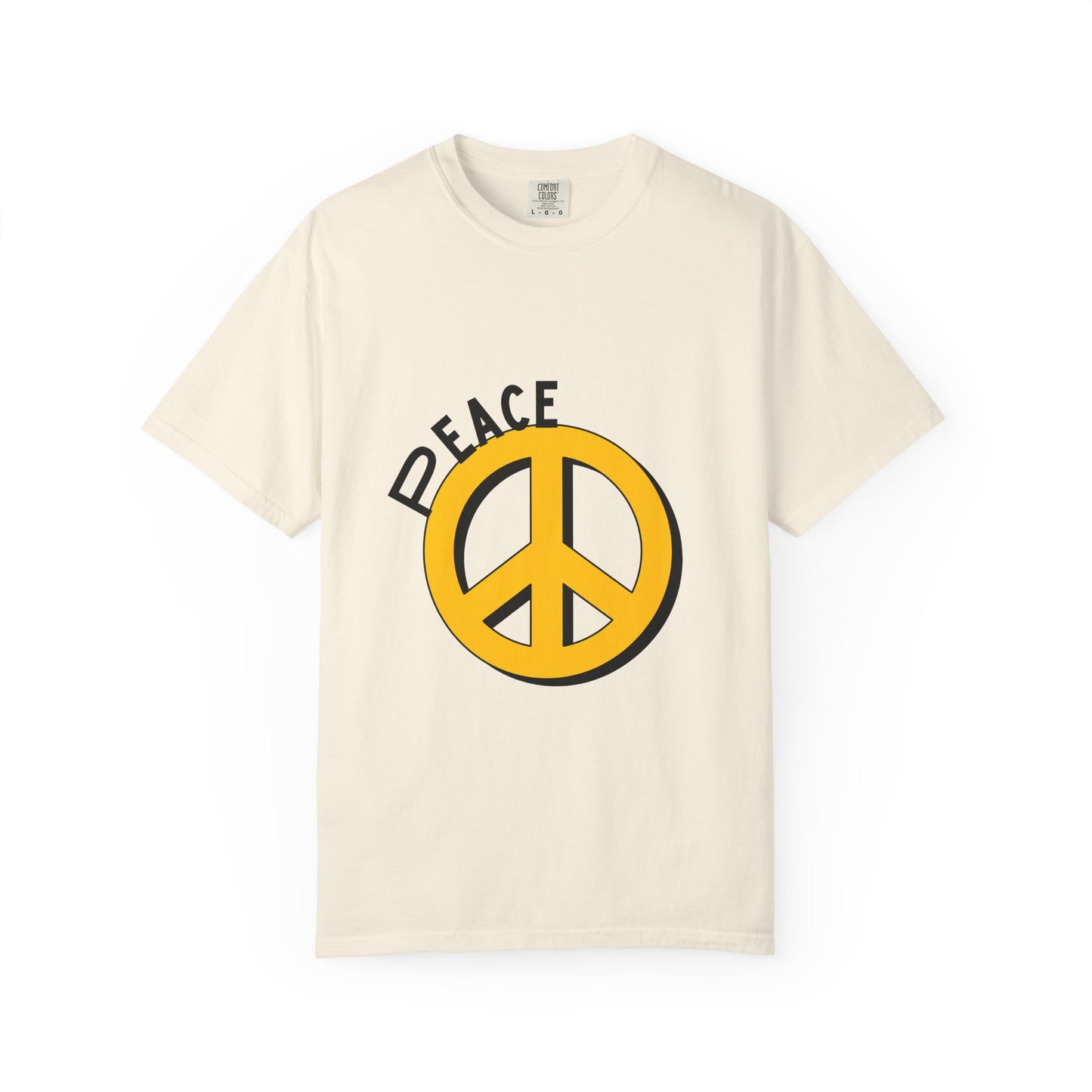 Peace Graphic Unisex T-Shirt - Garment-Dyed White Tee for Casual Vibes