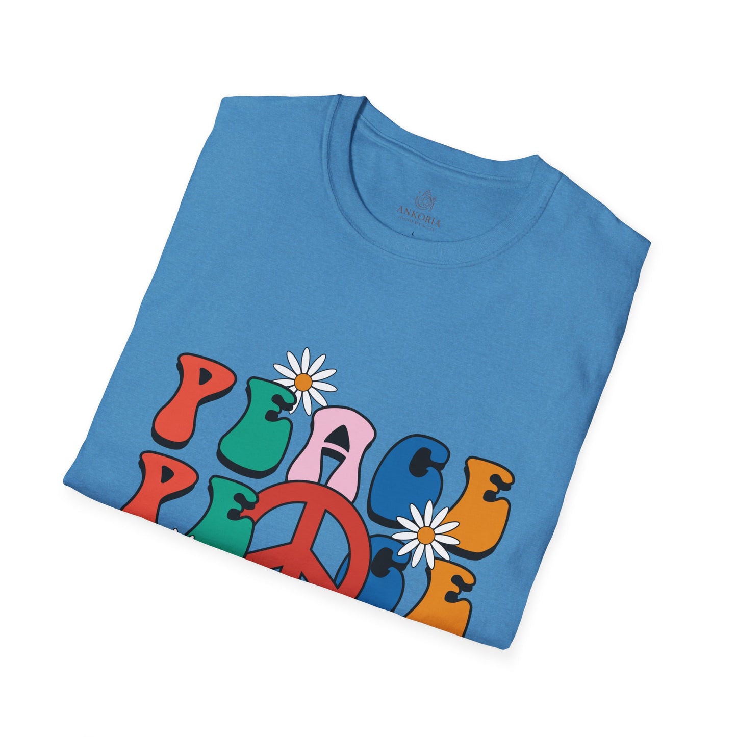 Unisex Softstyle T-Shirt - Retro Peace Design for Comfort Lovers