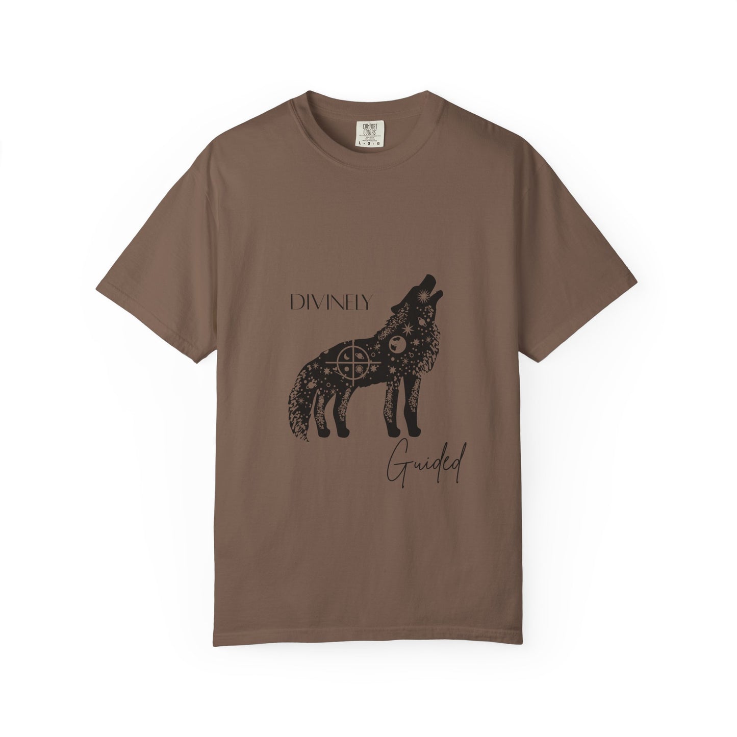 Divinely Guided Wolf T-Shirt - Unisex Garment-Dyed Tee for Spiritual Seekers