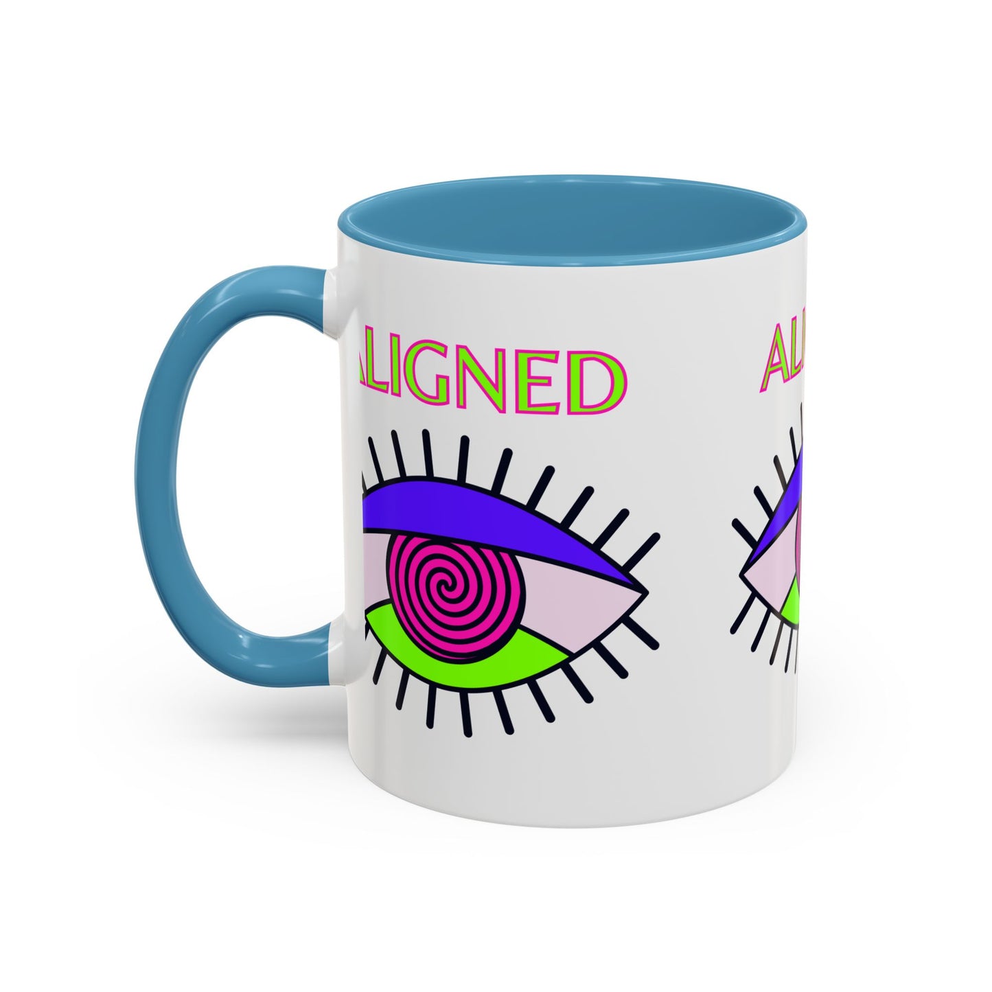 Aligned Eye Accent Coffee Mug - Inspirational Gift, Unique Artwork, Home Decor, Mindfulness Mug, Boho Style