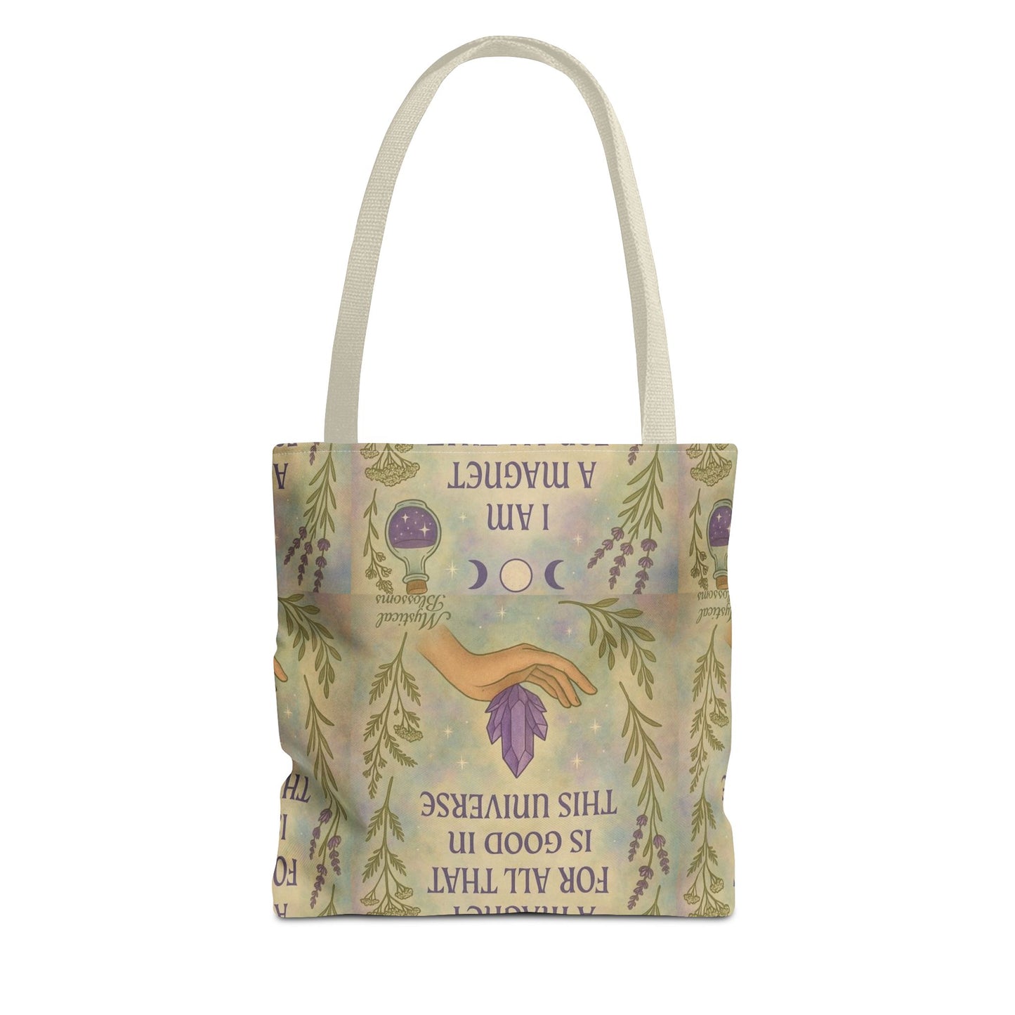 Magical Tote Bag | Affirmation Tote, Crystal Lover Gift, Eco-Friendly Bag, Inspirational Affirmations, Unique Shopping Bag