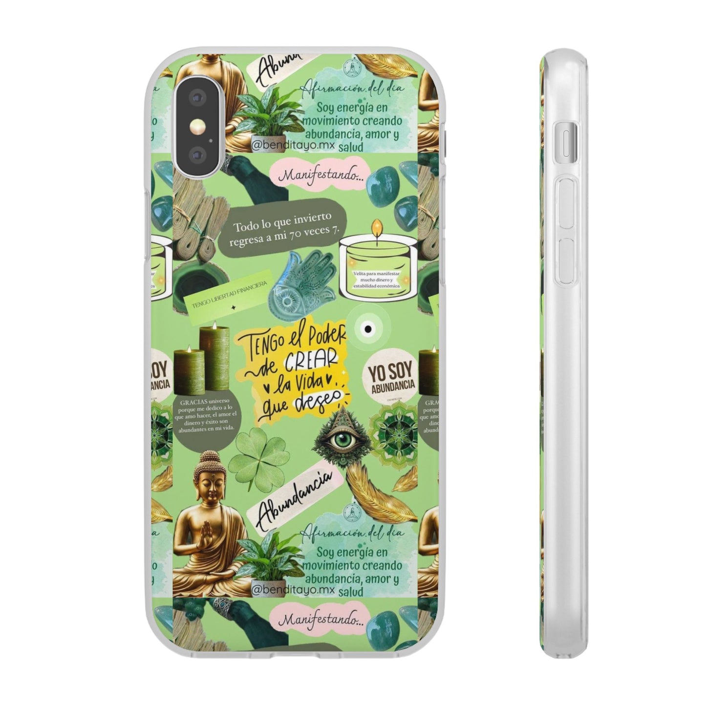 Vibrant Flexi Cases for Abundance Mindset | Phone Protection, Gift for Motivational Quotes, Spiritual Decor, Positive Vibes