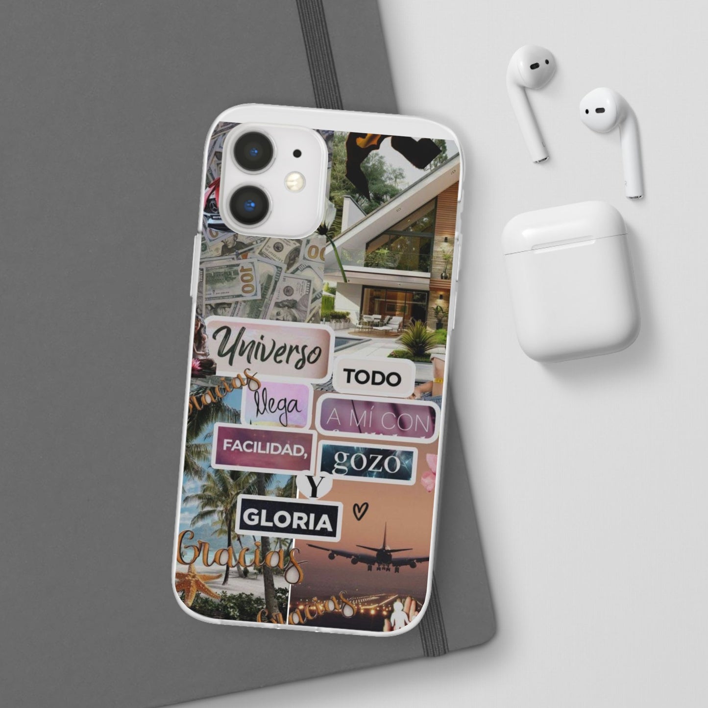 Vibrant Flexi Phone Case with Inspirational Quotes, Bohemian Style, Perfect Gift for Friends, Travelers, Birthdays, Everyday Use