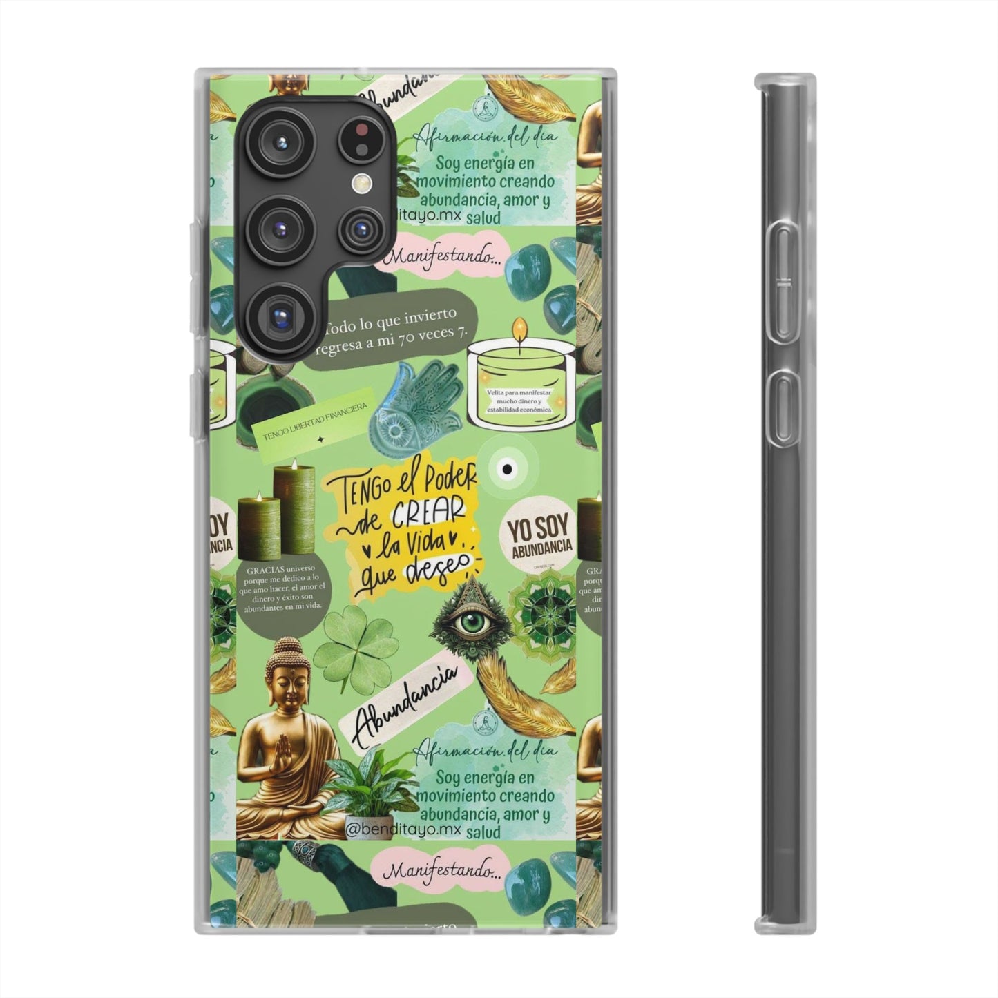 Vibrant Flexi Cases for Abundance Mindset | Phone Protection, Gift for Motivational Quotes, Spiritual Decor, Positive Vibes