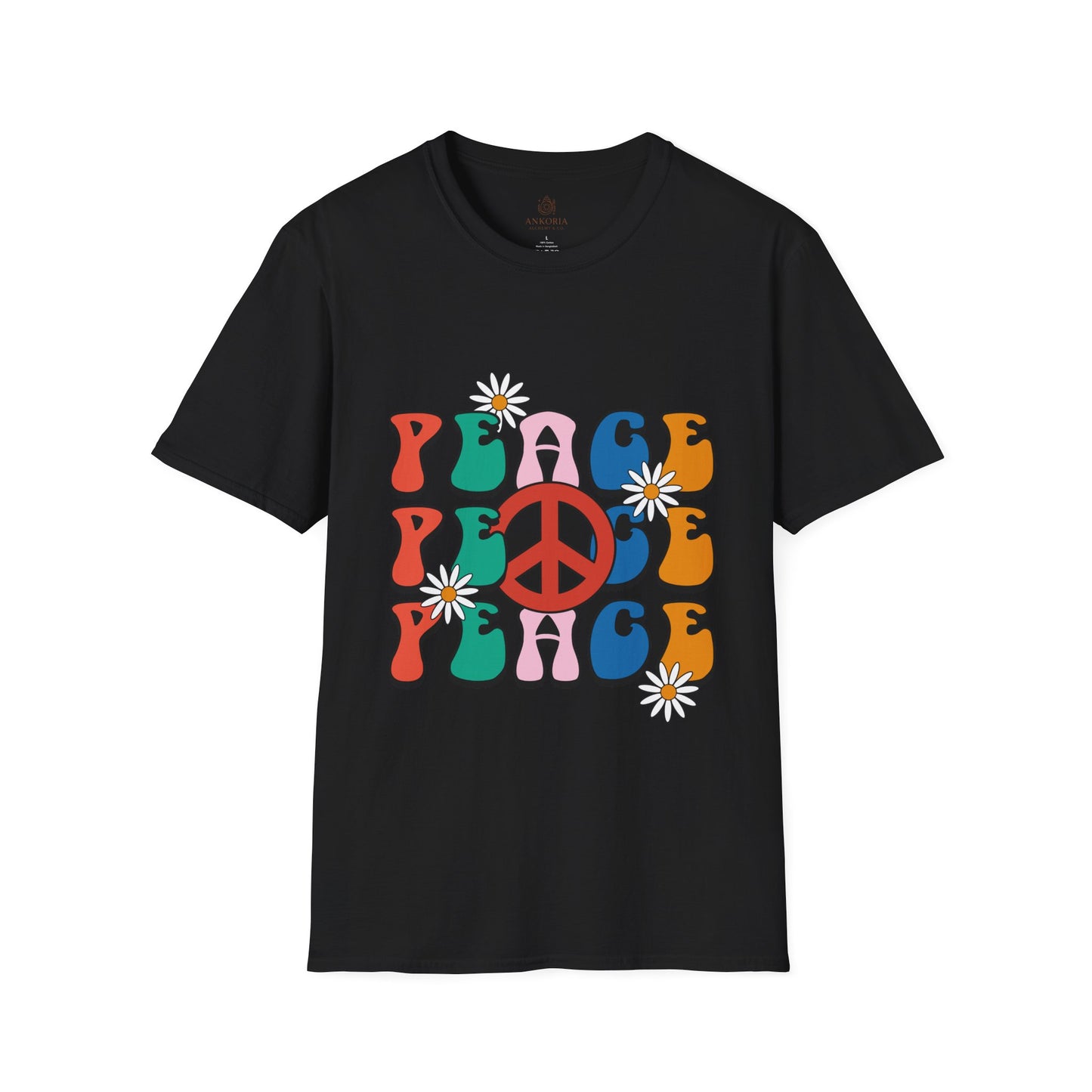 Unisex Softstyle T-Shirt - Retro Peace Design for Comfort Lovers