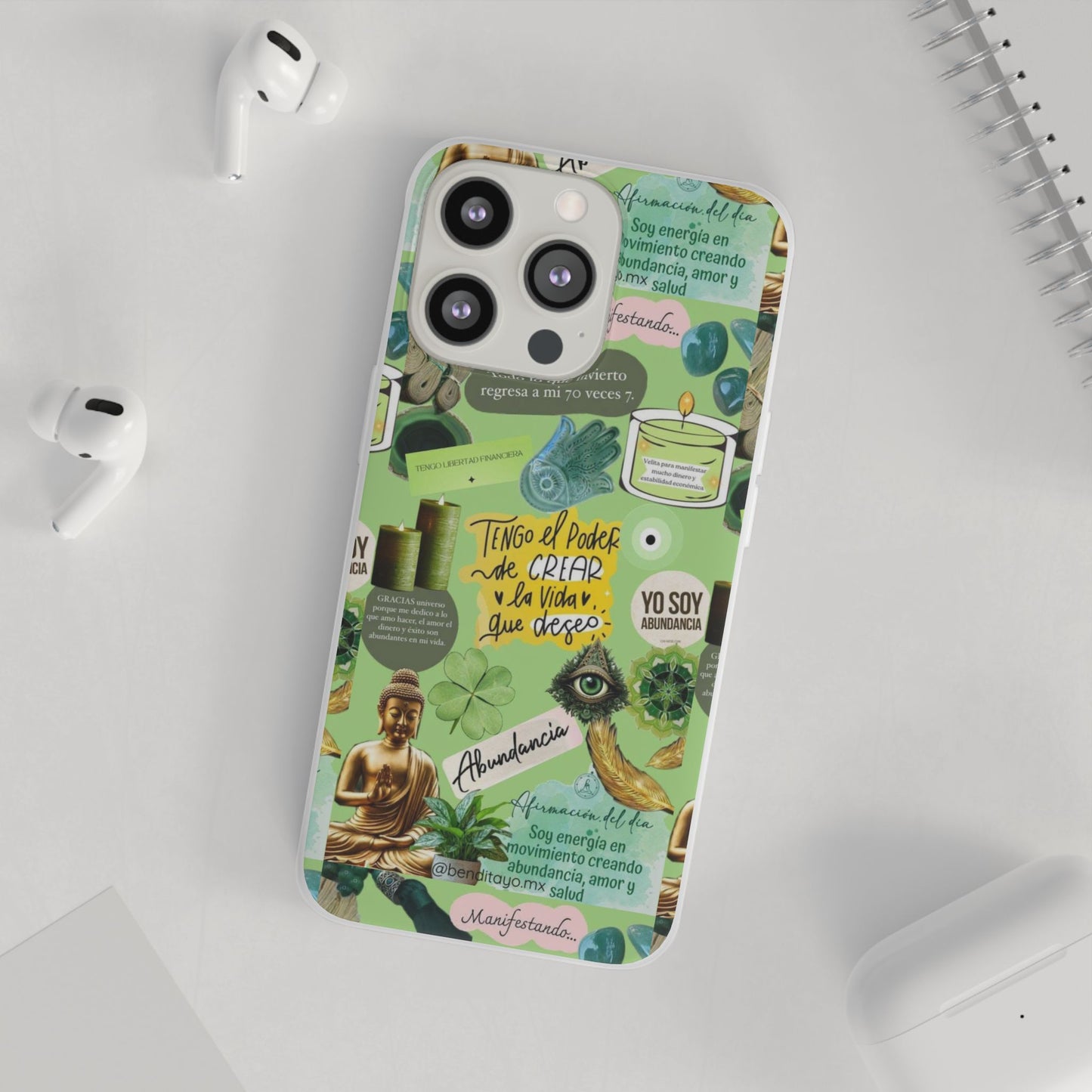 Vibrant Flexi Cases for Abundance Mindset | Phone Protection, Gift for Motivational Quotes, Spiritual Decor, Positive Vibes