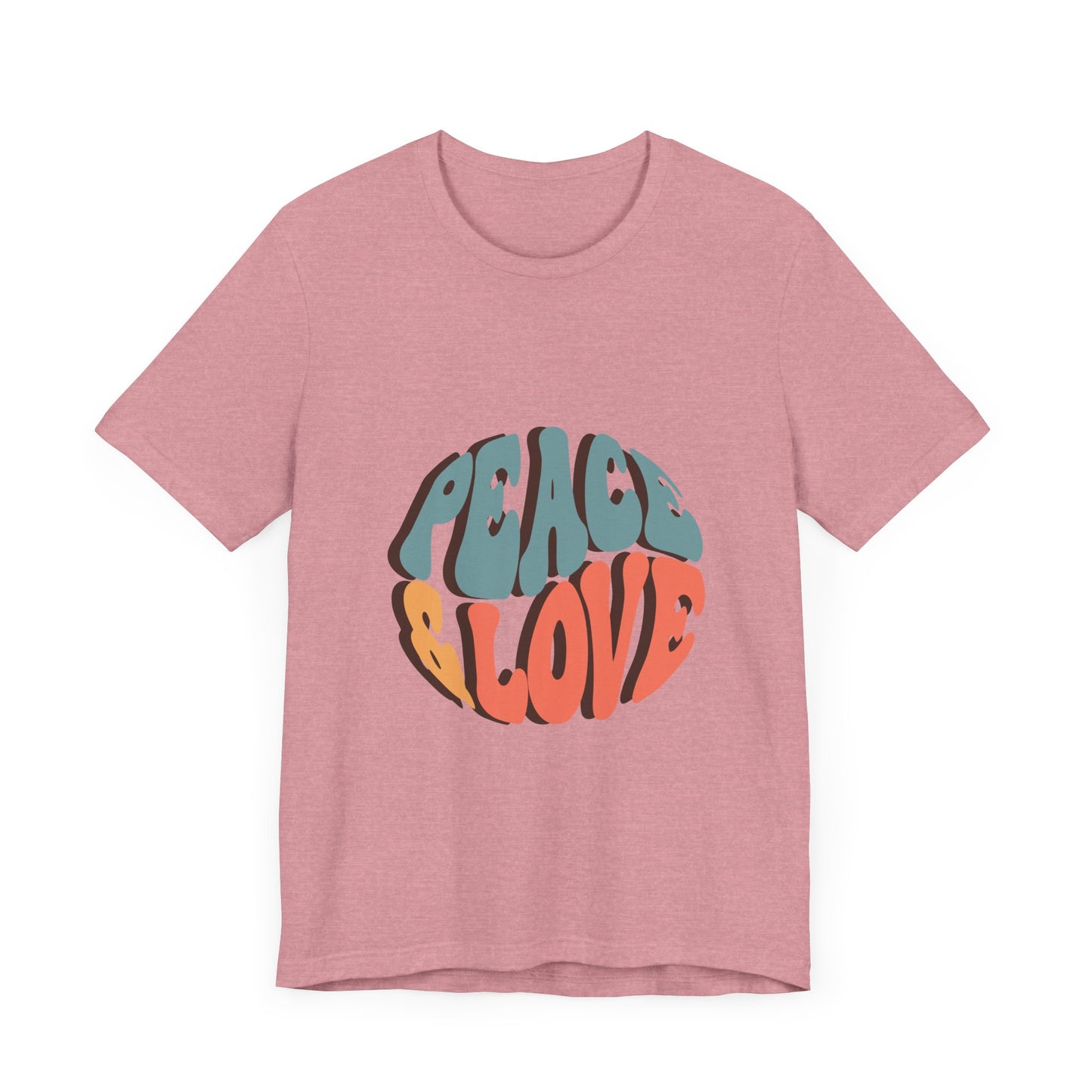 Peace & Love Unisex Jersey Tee - Stylish Relaxed Fit for Positivity