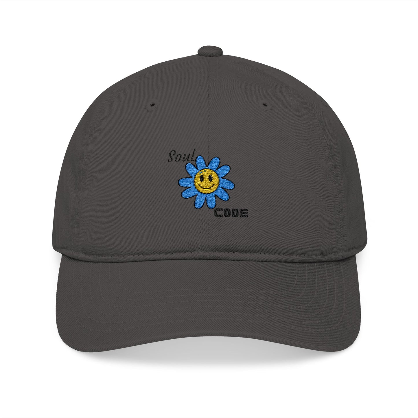 Embroidered Organic Baseball Cap - Soul Code Flower Design