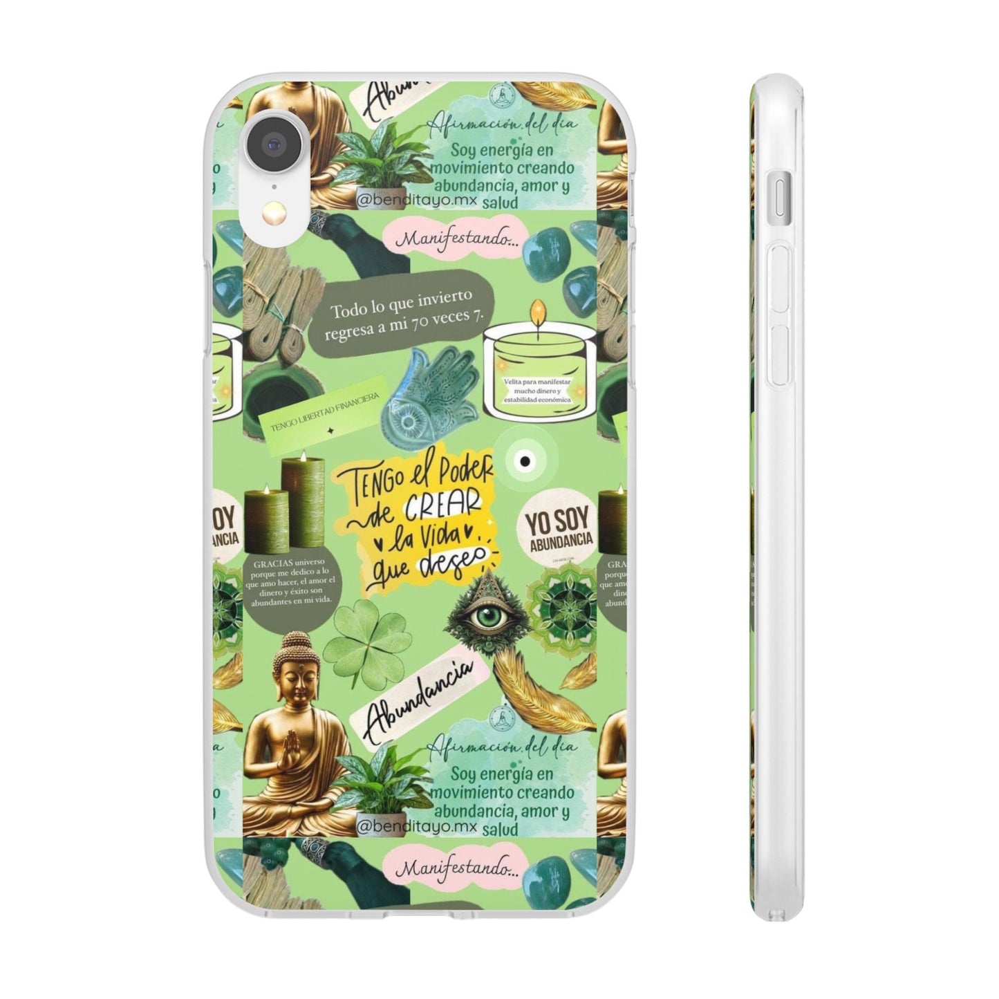 Vibrant Flexi Cases for Abundance Mindset | Phone Protection, Gift for Motivational Quotes, Spiritual Decor, Positive Vibes