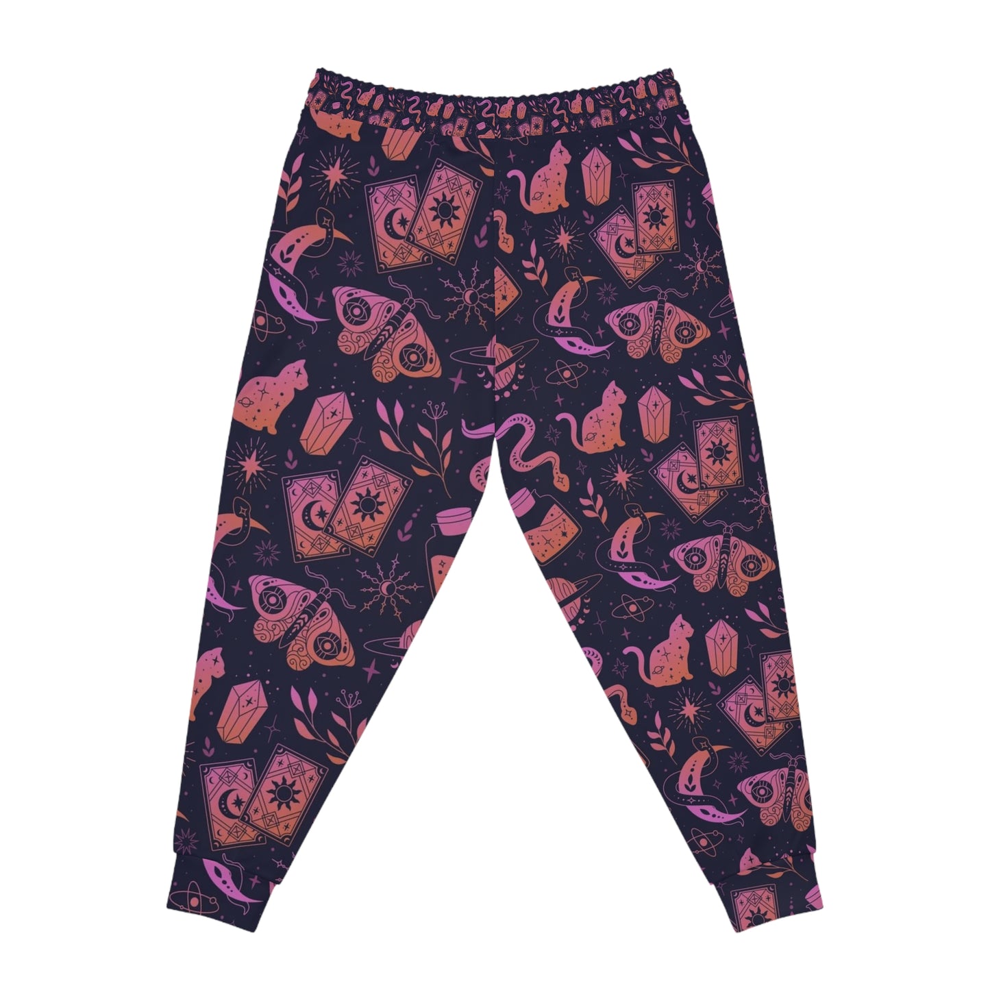 Mystical Pattern Athletic Joggers, Cozy Lounge Pants, Trendy Sweatpants, Magic Theme Joggers, Unique Gift for Her, Festival Wear