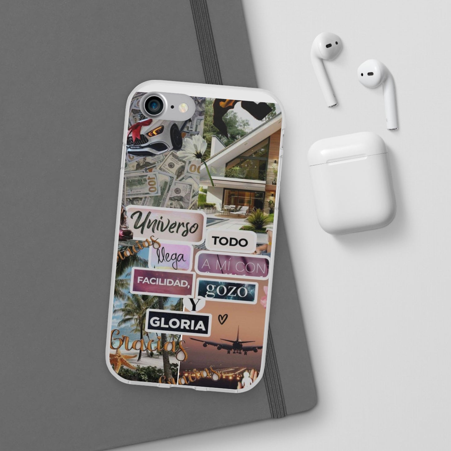 Vibrant Flexi Phone Case with Inspirational Quotes, Bohemian Style, Perfect Gift for Friends, Travelers, Birthdays, Everyday Use