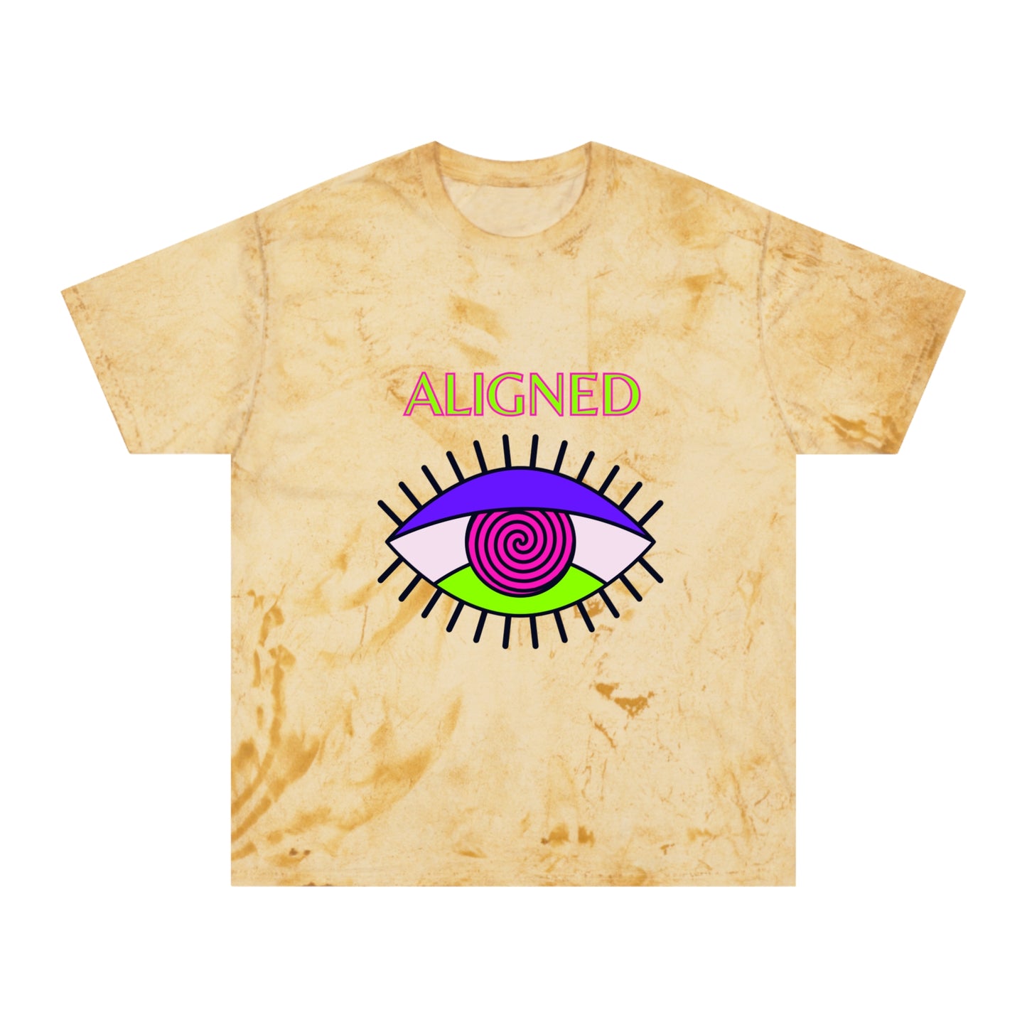 Aligned Unisex Color Blast T-Shirt - Vibrant Eye Design for Positive Energy