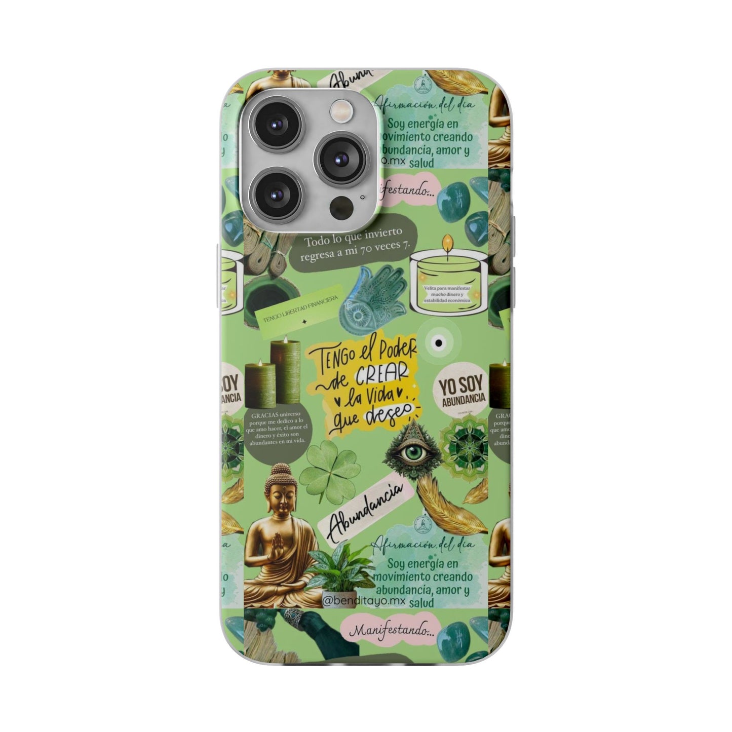 Vibrant Flexi Cases for Abundance Mindset | Phone Protection, Gift for Motivational Quotes, Spiritual Decor, Positive Vibes