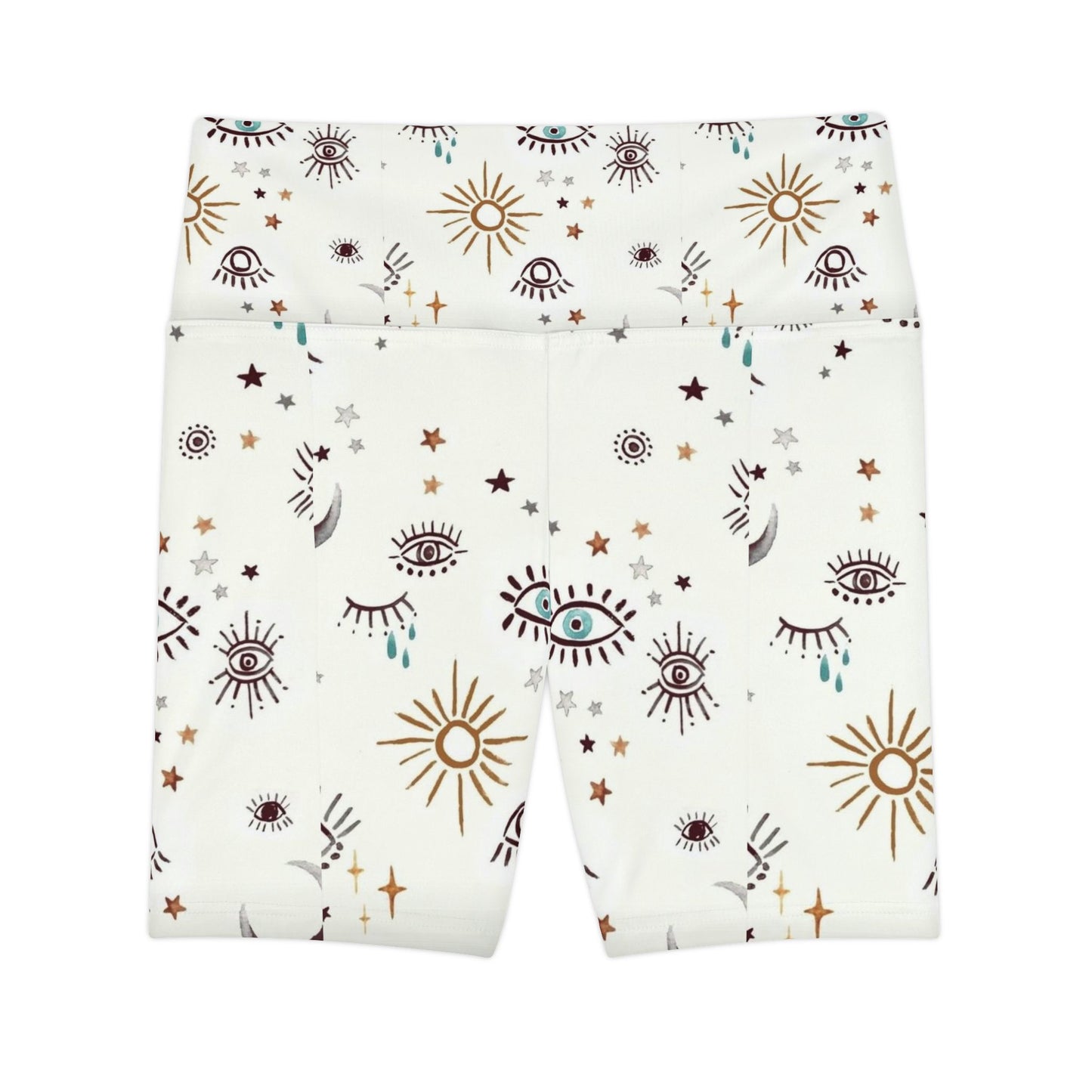 Celestial Print Women's Workout Shorts, Fitness Apparel, Yoga Shorts, Gym Wear, Summer Activewear