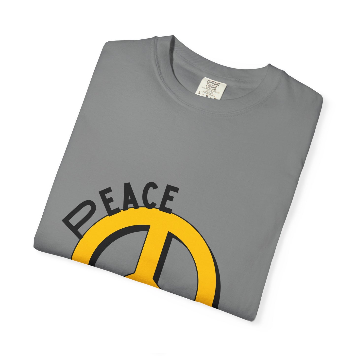 Peace Graphic Unisex T-Shirt - Garment-Dyed White Tee for Casual Vibes