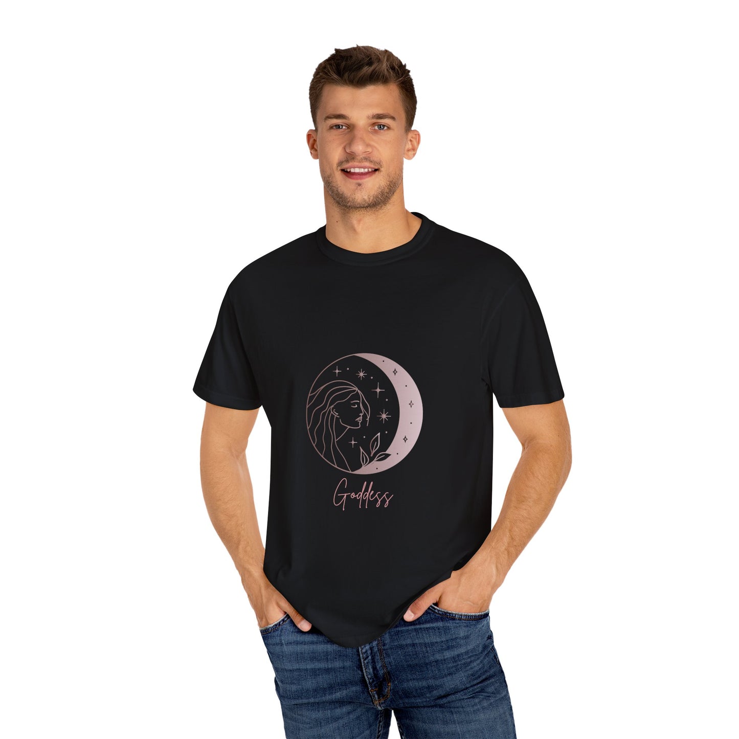 Goddess Moon T-Shirt - Unisex Garment-Dyed Tee for Spiritual Souls