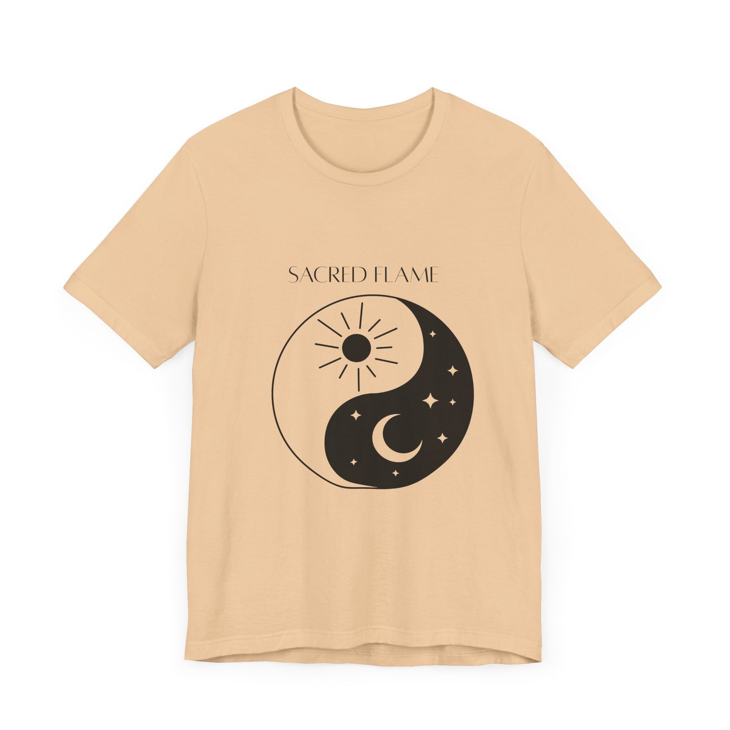 Sacred Flame Unisex Jersey Tee - Yin Yang Design for Spiritual Vibes