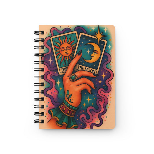 Mystical Spiral Bound Journal, Boho Notebook for Tarot Lovers, Daily Planner, Gifts for Witches, Creative Writing Journal