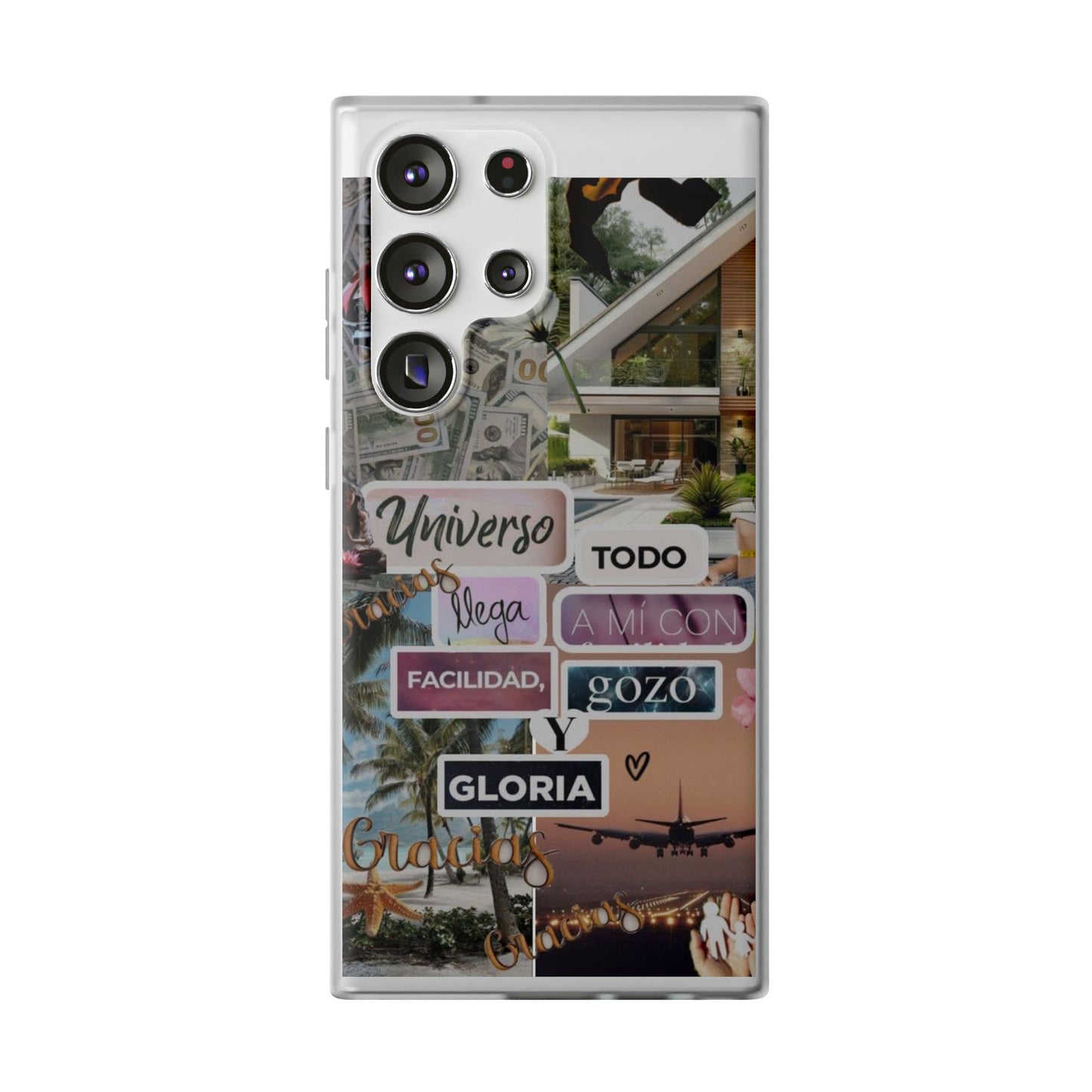 Vibrant Flexi Phone Case with Inspirational Quotes, Bohemian Style, Perfect Gift for Friends, Travelers, Birthdays, Everyday Use