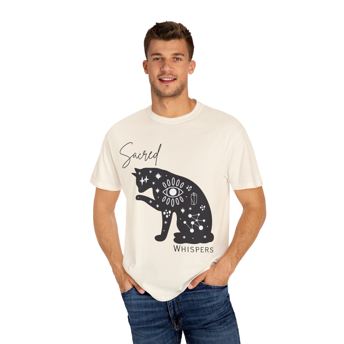 Sacred Whispers Cat T-Shirt | Unisex Garment-Dyed Tee