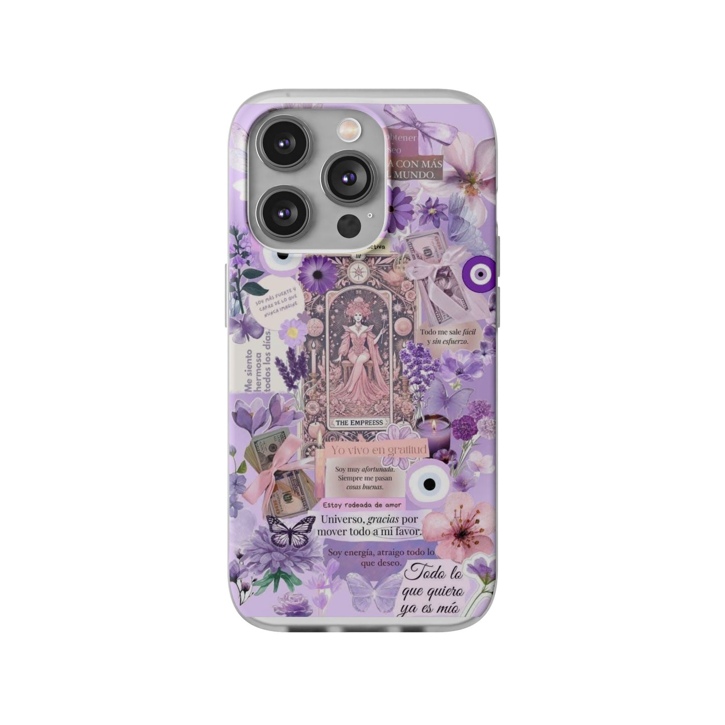 Purple Floral Flexi Phone Case, Personalized Phone Cover, Boho Chic Case, Cute Gift for Her, Birthday Accessory, Nature Lover Design