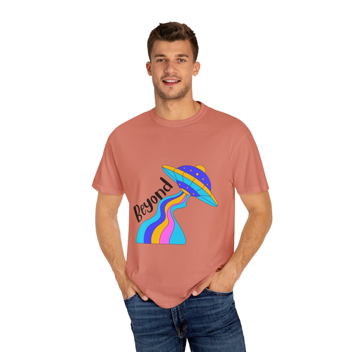 Unisex Beyond Graphic T-Shirt - Vibrant Space-Inspired Design