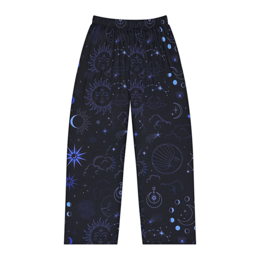 Cosmic Dreams Women's Pajama Pants, Starry Night Comfort, Celestial Pattern Sleepwear, Gift for Her, Relaxed Loungewear