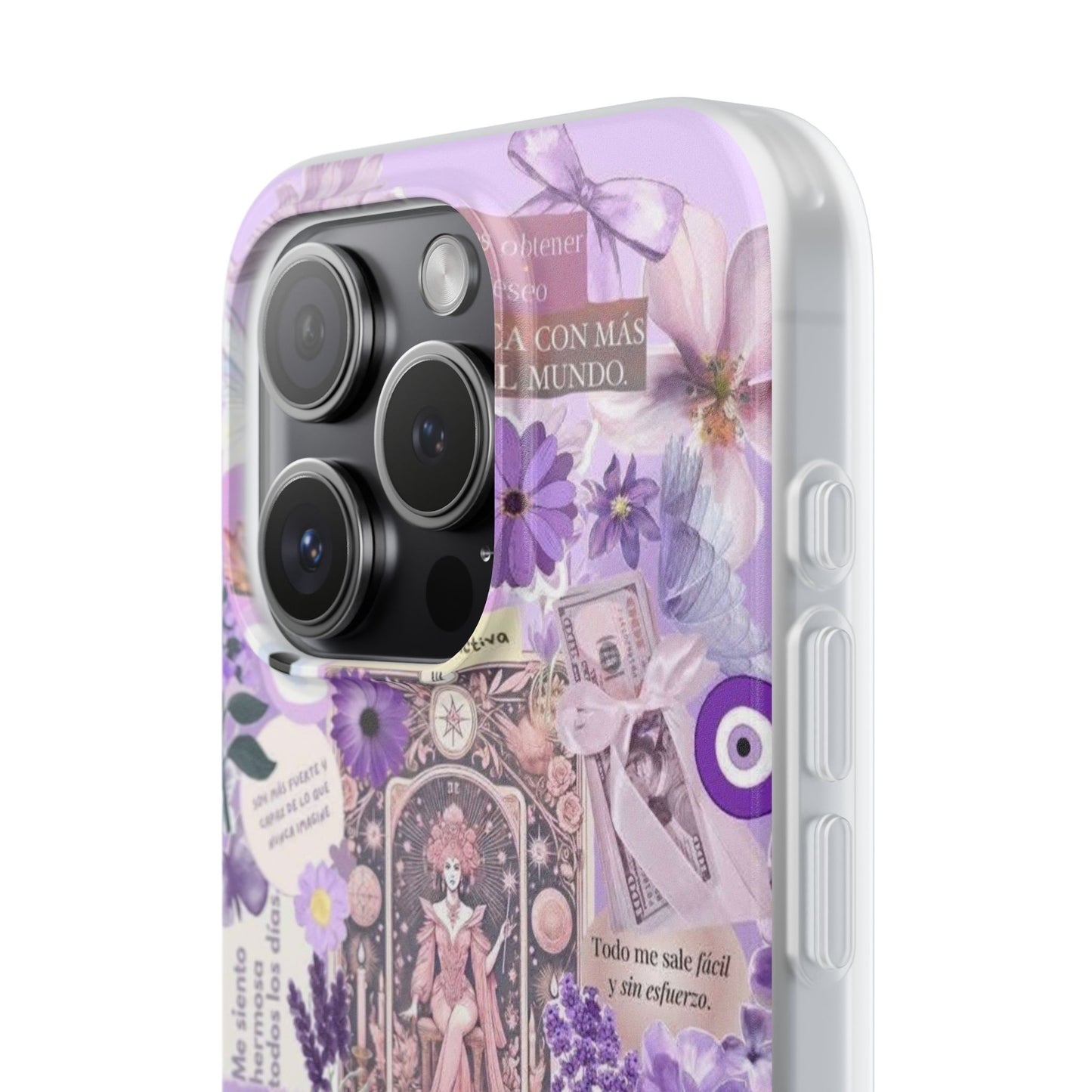 Purple Floral Flexi Phone Case, Personalized Phone Cover, Boho Chic Case, Cute Gift for Her, Birthday Accessory, Nature Lover Design