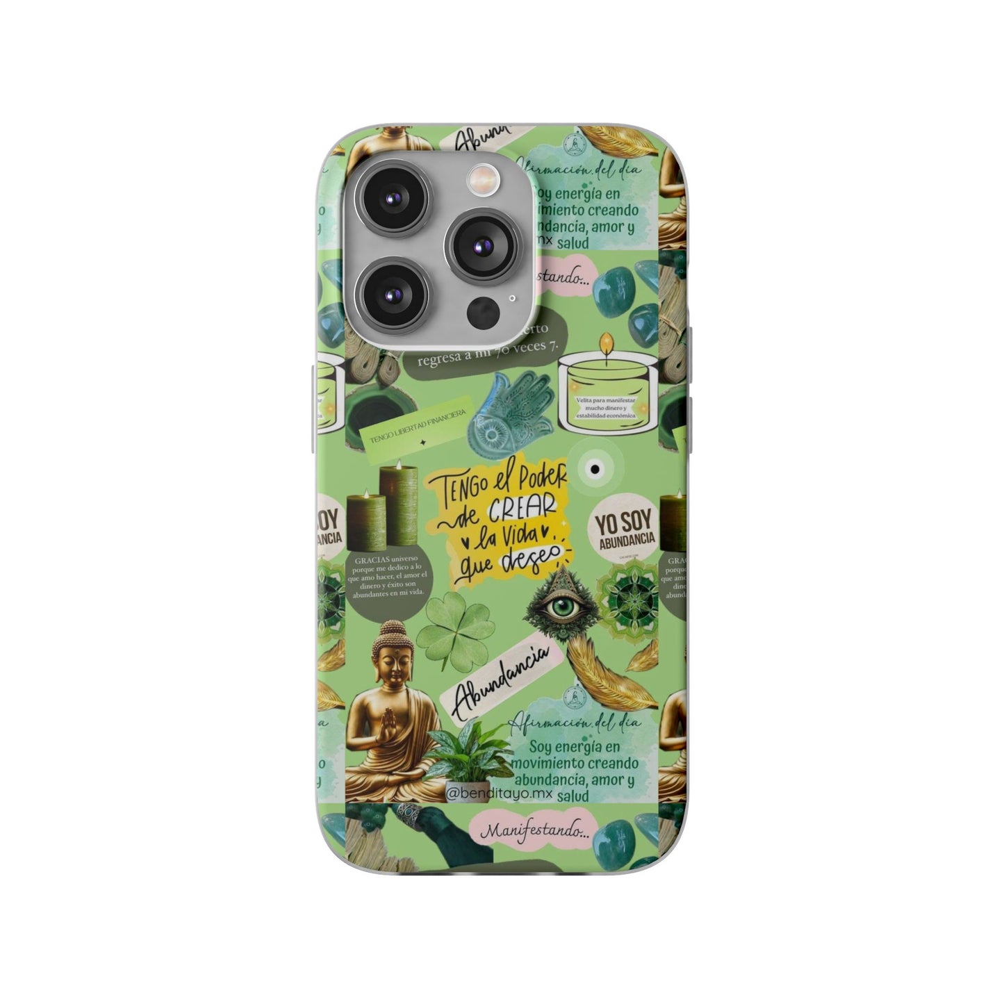 Vibrant Flexi Cases for Abundance Mindset | Phone Protection, Gift for Motivational Quotes, Spiritual Decor, Positive Vibes